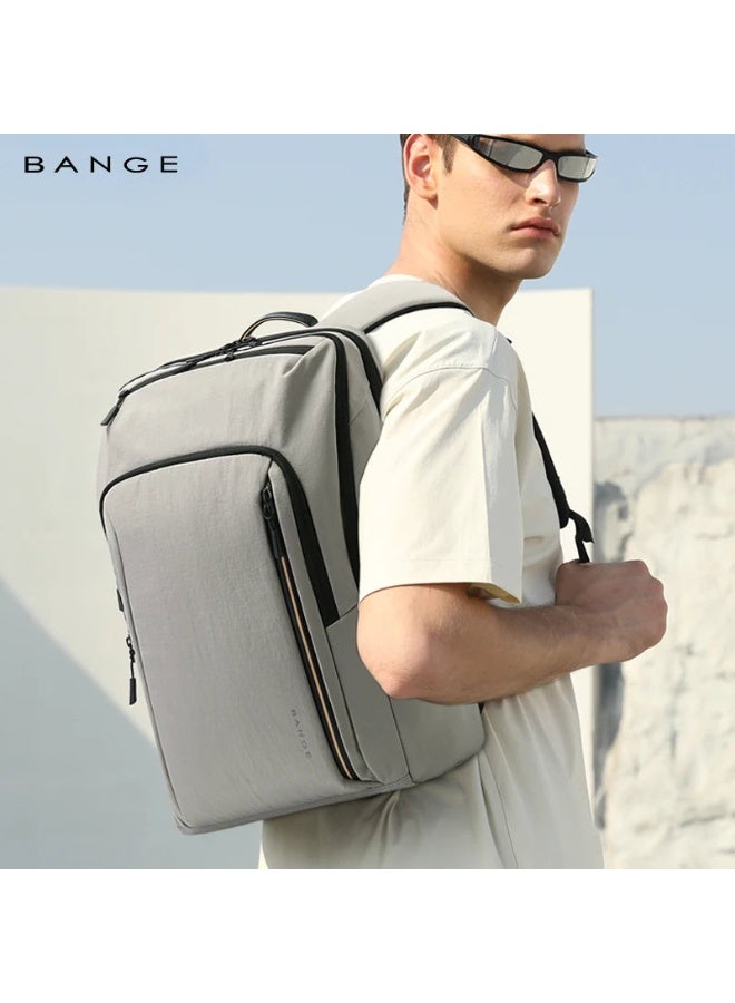 بانجي BANGE 7856 Grey New Arrivals Stylish Waterproof Business Commuting Laptop Backpack Ergonomic Lightweight School Bag Backpack Wholesale - Image 2
